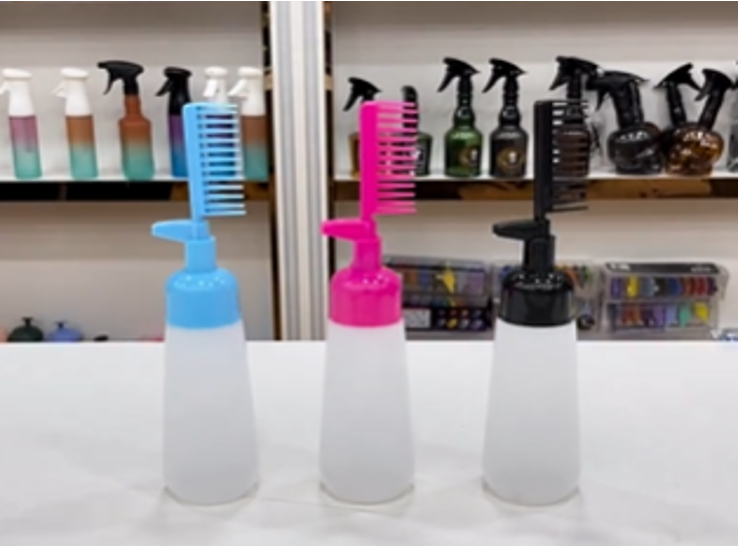 Hair Shampoo And Lotion Applicator Bottle With Comb